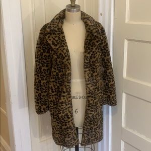 Faux Leopard Fur Coat